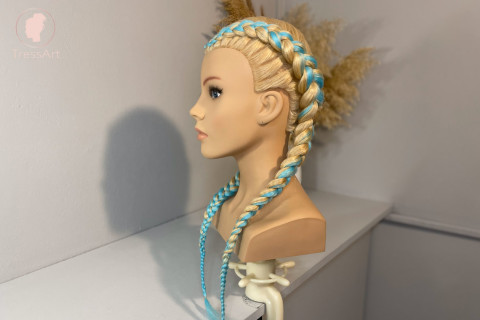 Dutch braid with hair extensions