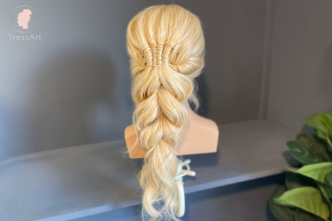 Combined hair braiding