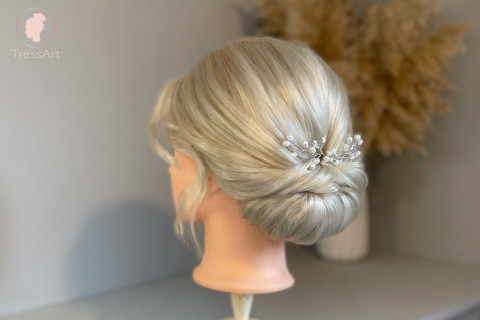 Sleek updo for short hair