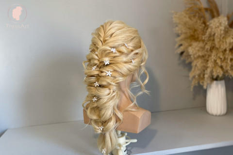 Boho braids bride wedding hairstyle