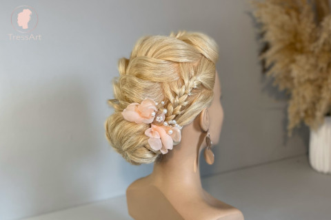 Combined hair updo